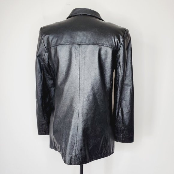 DANIER Genuine Leather Vintage 90's Black Jacket - Picture 6 of 10